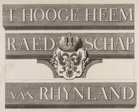 KG 06690r
<br/>
Hoogheemraadschap Rijnland: titel
<br/>
<em>Hooghe, Romeyn de (1645-1708)</em>